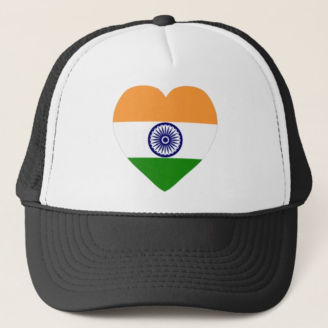 Boné Coração da bandeira de India (Frente)