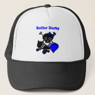 Boné Coração de Derby do rolo (azul)