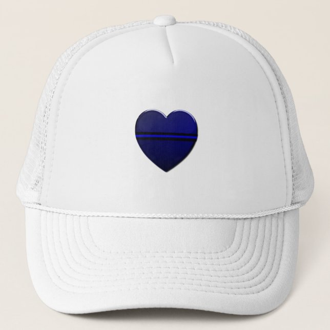 Boné Coração fina de linha azul (Frente)