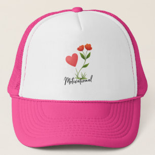 Boné Coração Motivacional e Chapéu de Viajante Flor