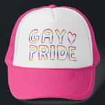 Boné Coração orgulho gay Doce do Arco-Íris<br><div class="desc">Personalize este boné legal adicionando seu próprio texto. Verifique meu compro para obter mais itens correspondentes! Se você o comprar,  obrigado! Certifique-se de compartilhar uma foto no Instagram dele em ação e marque-me @shoshannahscribbles :)</div>
