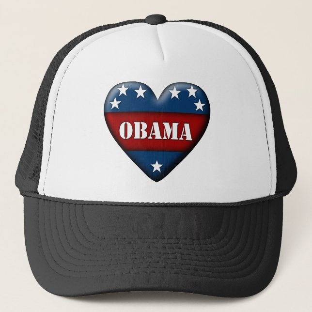 Boné coração patriótico de obama (Frente)