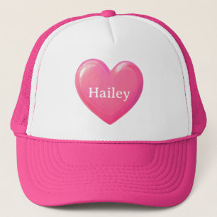 Boné Coração Rosa com Nome