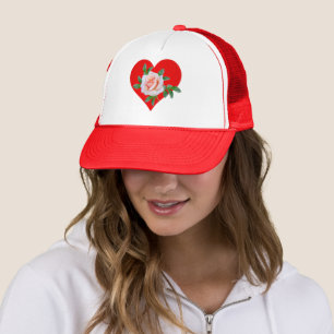 BONÉ CORAÇÃO VERMELHO E ROSA PARA O DIA DOS NAMORADOS
