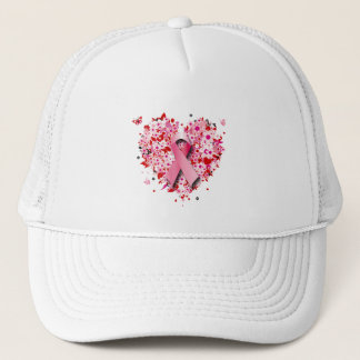 BONÉ CORAÇÕES, BORBOLETAS E FITA COR-DE-ROSA