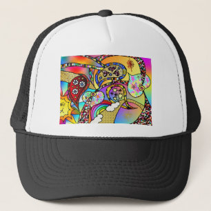 Boné Corações Psicodélicos Retro 60s Paisley Gifts Roup