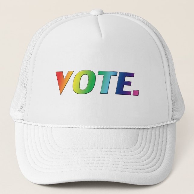 Boné cores do arco-íris do orgulho de "votação" (Frente)