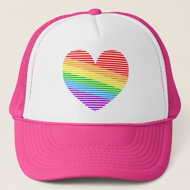 Boné Corey Tiger 80s Rainbow Stripe Heart Hat (Frente)