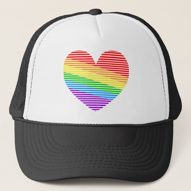 Boné Corey Tiger 80s Rainbow Stripe Heart Hat (Frente)