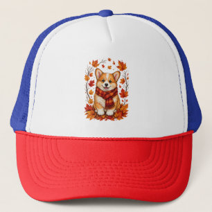 Boné Corgi Dog Aconchegante de Outono
