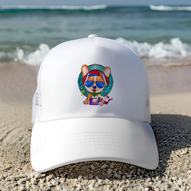 Boné Corgi Kawaii Cute dançante (Dancing Corgi Trucker Hat)