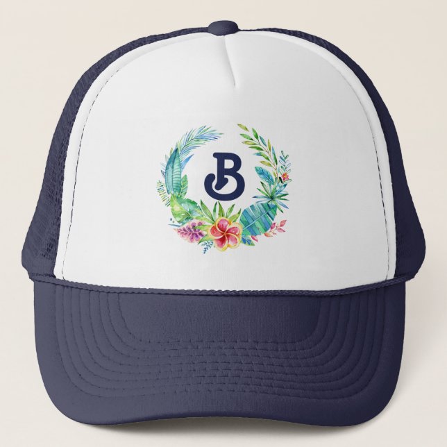 Boné Coroa de Flores Tropicais Monograma (Frente)