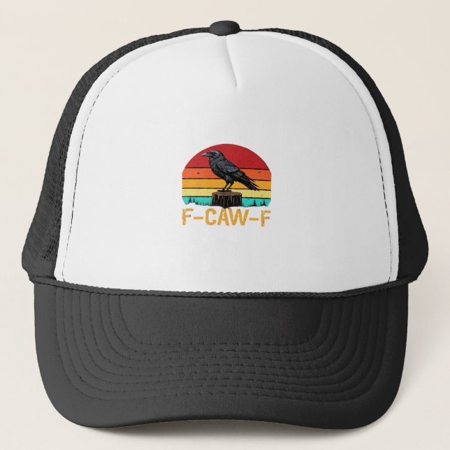 Boné Corvo, F-Caw-F Pássaro Engraçado Retro Clássico (Frente)