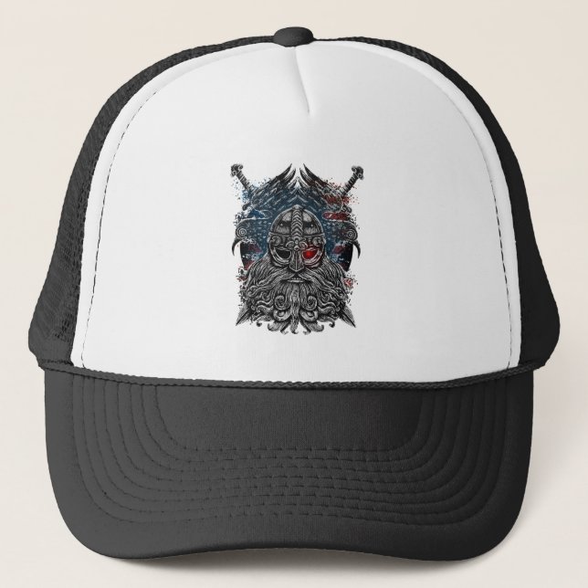 Boné Corvos de Odin e espadas Mitologia Viking EUA band (Frente)