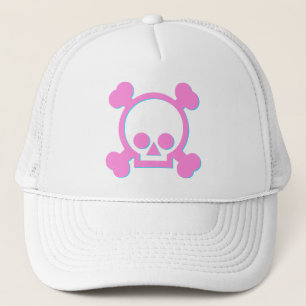 Boné Crânio cor-de-rosa bonito