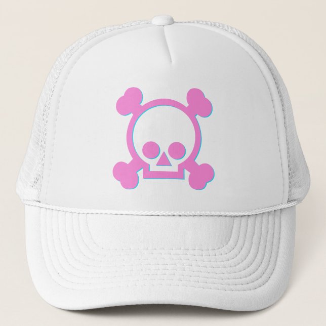 Boné Crânio cor-de-rosa bonito (Frente)