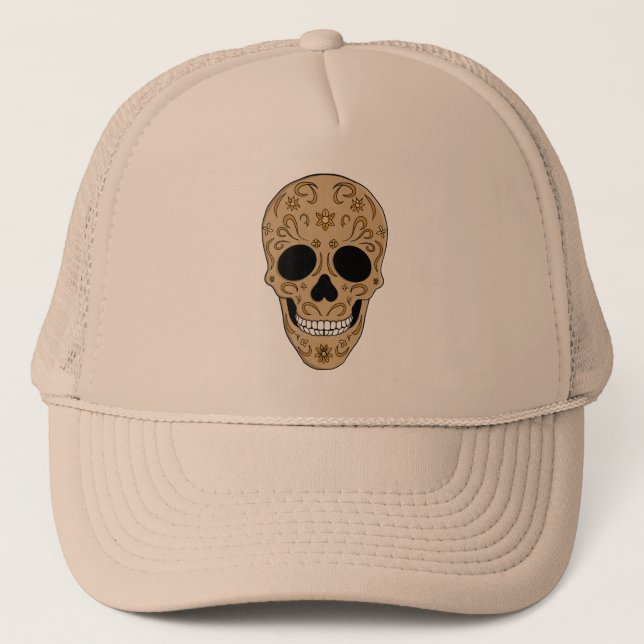 Boné Cranio de Açúcar Floral Dia de los Muertos (Frente)