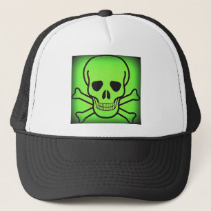 BONÉ CRÂNIO E IMPRESSÃO VERDES DE NÉON DOS CROSSBONE