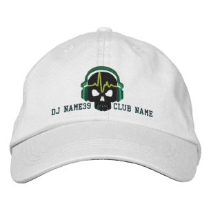 Boné Crânio personalizado do DJ seu bordado conhecido