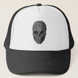 Boné Crânio Preto E Branco Marmoreado