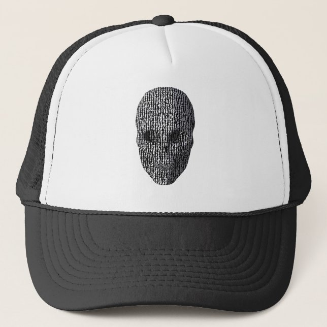 Boné Crânio Preto E Branco Marmoreado (Frente)