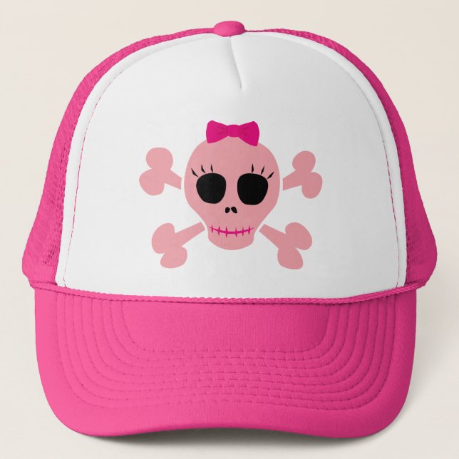 Boné Crânio Rosa Engraçado (Frente)