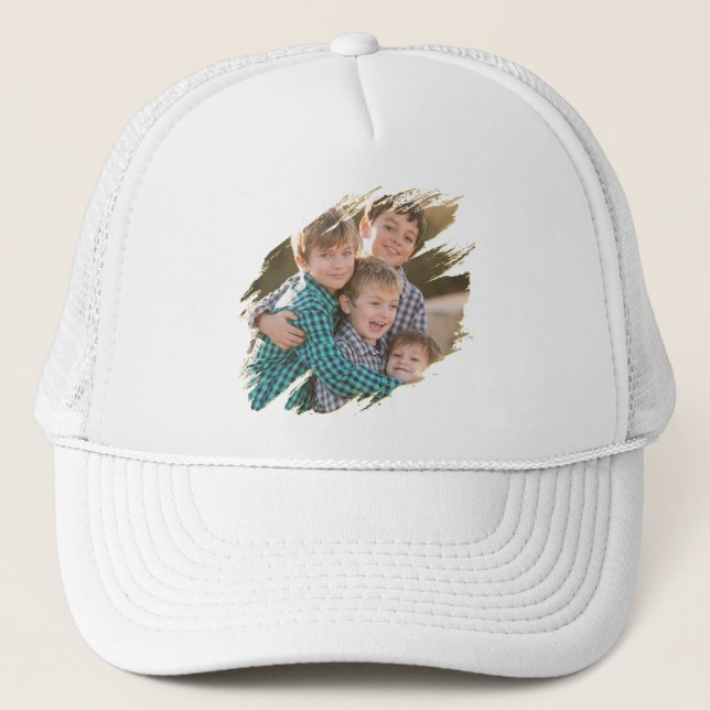 Boné Create Your Own Cool Custom Photo Trucker Hat Cap (Frente)