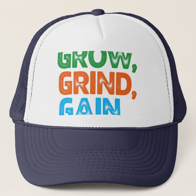 Boné Cresça, Grind, Ganhe. (Frente)