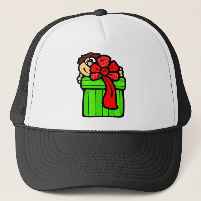 Boné Criança com presente de Natal (Frente)