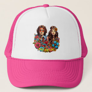 Boné Criança de flor de Hippie, Casal, 1960