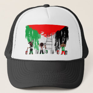 Boné Crianças de Gaza Pintando a Bandeira da Palestina 