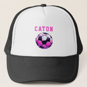 Boné Crianças Rosa Futebol Personalizado Preto