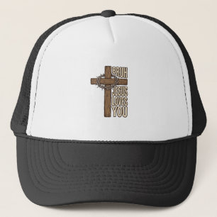 Boné Cruz de Bruh Jesus Te Ama Vintage Cristão Vecto
