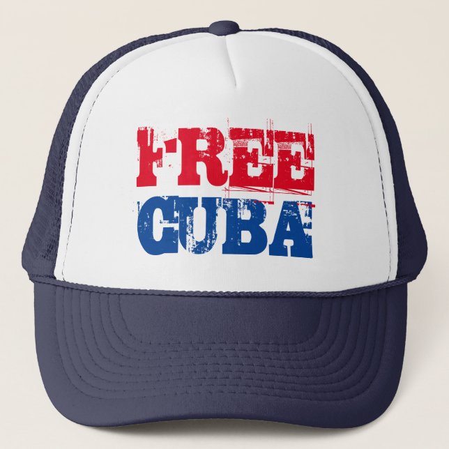Boné Cuba livre SOS Cuba vermelho azul branco (Frente)