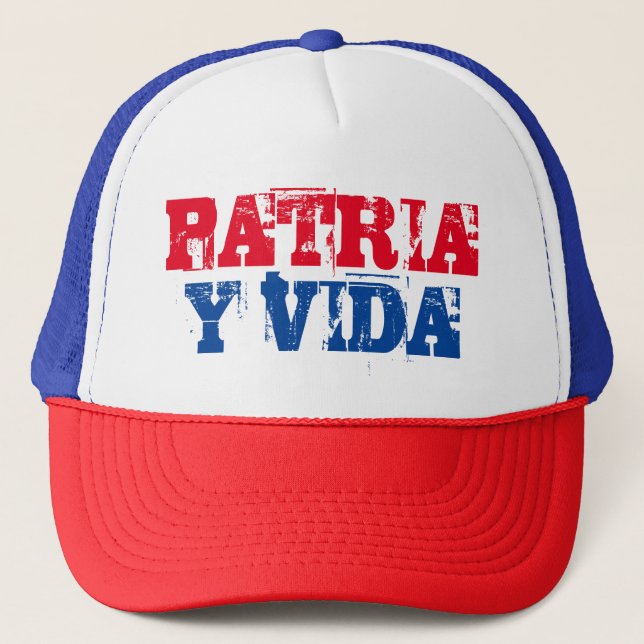 Boné Cuba Patria y vida SOS Cuba vermelho branco azul (Frente)