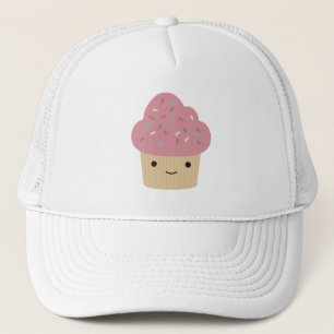 Boné Cupcake Kawaii bonito com gelo rosa