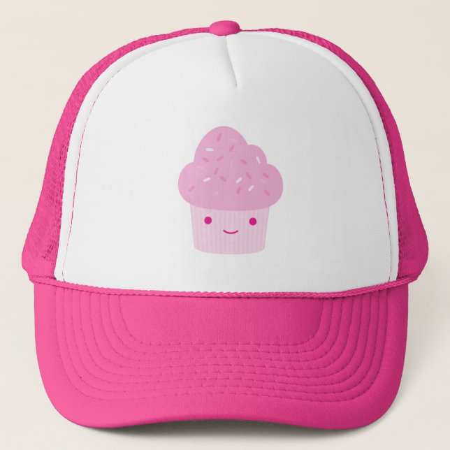Boné Cupcake rosa Kawaii (Frente)