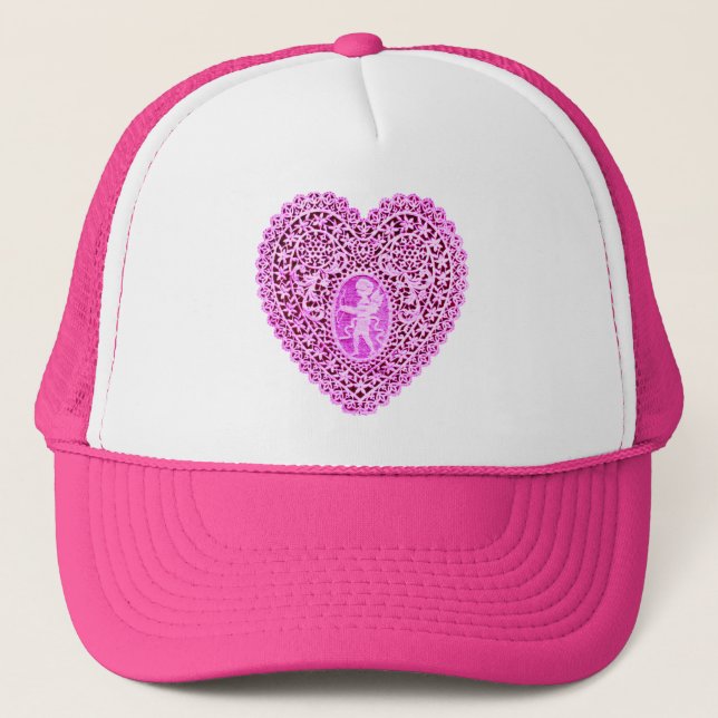 Boné CUPID LACE HEART , Violeta Rosa (Frente)