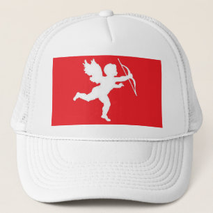 Boné Cupido branco do chapéu no vermelho
