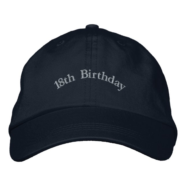 Boné Custom 18th Birthday Adulthood Stylish Navy-Hat  (Frente)