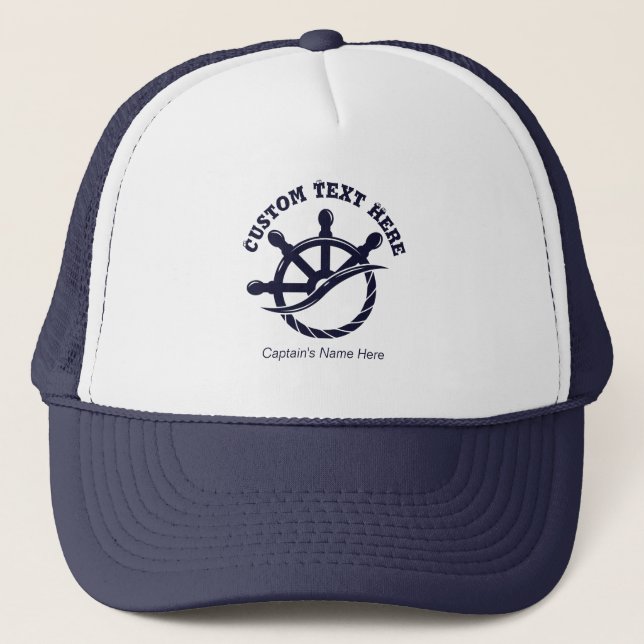 Boné Custom Captain Boat Nautical Gift (Frente)