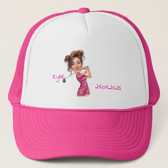 Boné Custom Caricature Photo Tennis Mom (Frente)