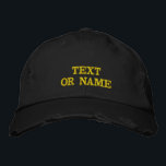 Boné Custom Embroidered Hat Design Your Own Text, Name<br><div class="desc">Design your own unique look with this Custom Text & Logo Embroidered Hat. Easily personalize this baseball or trucker cap by choosing your font, thread color, hat color, and size, then add your name, company logo, slogan, number, letter, tagline, website, phone number, email, or social media handle. Perfect for business...</div>