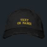 Boné Custom Embroidered Hat Design Your Own Text, Name<br><div class="desc">Design your own unique look with this Custom Text & Logo Embroidered Hat. Easily personalize this baseball or trucker cap by choosing your font, thread color, hat color, and size, then add your name, company logo, slogan, number, letter, tagline, website, phone number, email, or social media handle. Perfect for business...</div>