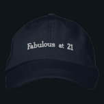 Boné Custom Fabulous at 21 Celebrate Birthday Look Navy<br><div class="desc">Celebrate a major milestone with this Navy Alternative Apparel Basic Adjustable Cap featuring beautifully stitched “Fabulous at 21” text that adds confidence and charm to any birthday look. The one-size-fits-all adjustable closure delivers a secure and relaxed fit, perfect for parties, club nights, photoshoots, or weekend celebrations. Order in bulk for...</div>