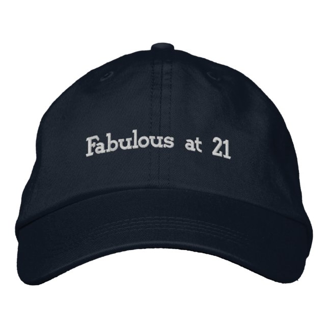 Boné Custom Fabulous at 21 Celebrate Birthday Look Navy (Frente)