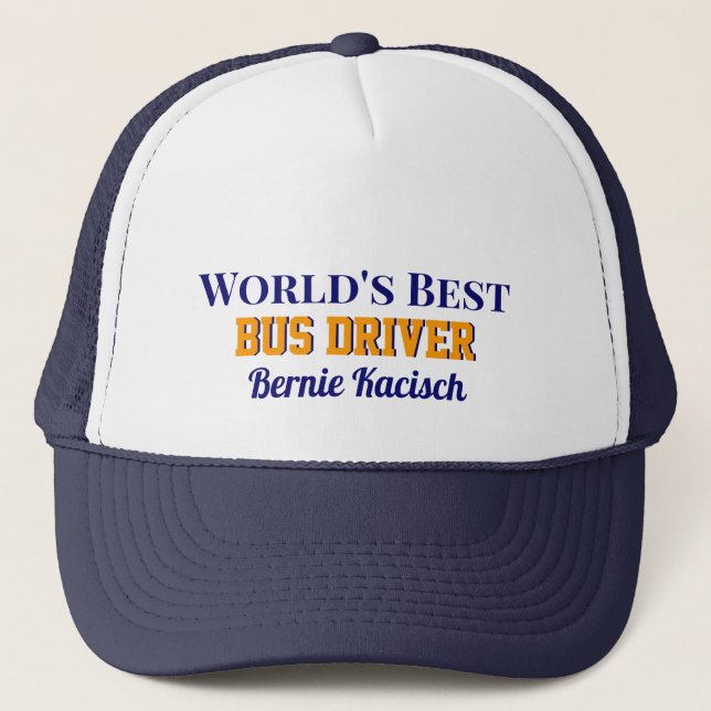 Boné Custom gift! World's best bus driver cap (Frente)