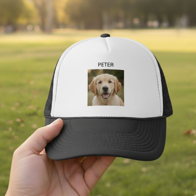 Boné Custom Pet Photo Trucker Hat Personalized Dog  (Criador carregado)