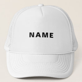 Boné Custom White Hat Featuring Bold NAME Letter Design
