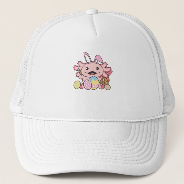 Boné Cute Axolotl Easter With Easter Eggs As Easter (Frente)